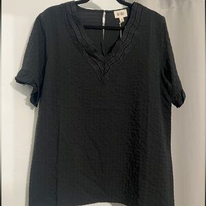 NWT Black Dressy V Neck Top